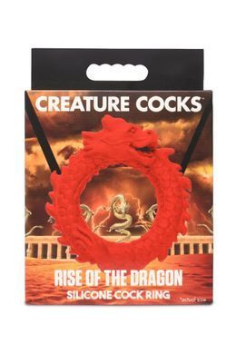 Ерекційне кільце &ndash; дракон Creature Cocks Rise of the Dragon Silicone Penis Ring &ndash; Red, діаметр 4 см