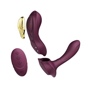 Смарт-вибратор в трусики Zalo - AYA Velvet Purple, насадка и пульт ДУ