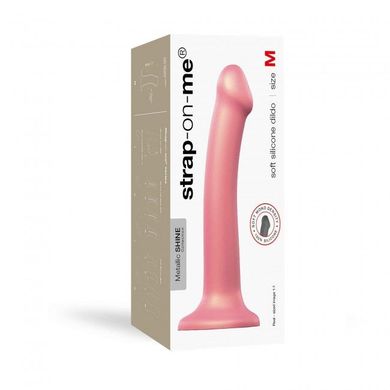 Насадка для страпону Strap-On-Me Mono Density Dildo Rose M, діам. 3,3 см, одношаровий силікон, гнучк