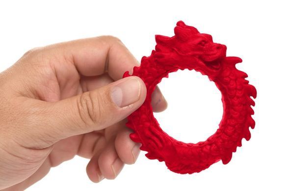 Ерекційне кільце &ndash; дракон Creature Cocks Rise of the Dragon Silicone Penis Ring &ndash; Red, діаметр 4 см