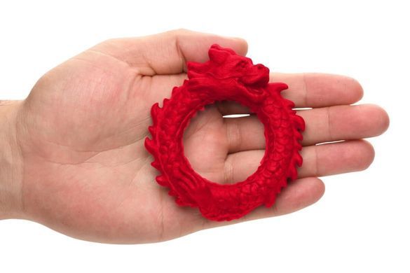 Ерекційне кільце &ndash; дракон Creature Cocks Rise of the Dragon Silicone Penis Ring &ndash; Red, діаметр 4 см