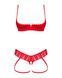 Комплект Obsessive Ingridia 2-pcs crotchless set M/L, червоний, з доступом, відкриті груди