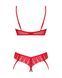Комплект Obsessive Ingridia 2-pcs crotchless set M/L, червоний, з доступом, відкриті груди