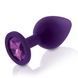 Набір силіконових анальних пробок із кристалом Rianne S: Booty Plug Set Purple, діаметр 3,2см, 3,5см, 4,2см
