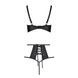 Комплект белья Passion TASMINA SET L/XL black, лиф, высокие трусики с корсетом сзади