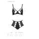 Комплект белья Passion TASMINA SET L/XL black, лиф, высокие трусики с корсетом сзади
