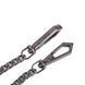 Нашийник з повідцем LOCKINK Tied Collar with Leash Set, чорний, ланцюг зі шкіряною петлею та карабіном