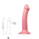 Насадка для страпона Strap-On-Me Mono Density Dildo Rose M, диам. 3,3см, однослойный силикон, гибкий