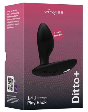 Анальная смарт-вибропробка We-Vibe Ditto+ Satin Black с пультом ДУ