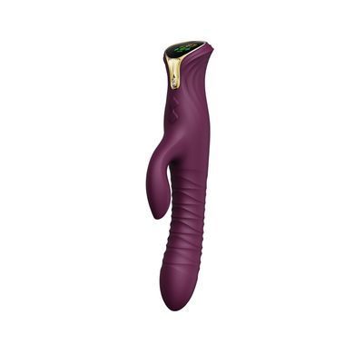 Пульсатор-кролик з вібрацією Zalo Mose Velvet Purple, нагрівання до 42&deg;, кристал Swarovski