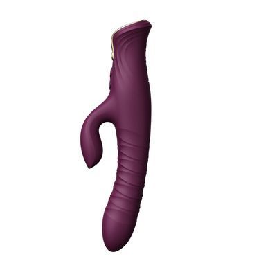 Пульсатор-кролик з вібрацією Zalo Mose Velvet Purple, нагрівання до 42&deg;, кристал Swarovski