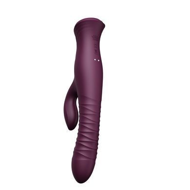 Пульсатор-кролик з вібрацією Zalo Mose Velvet Purple, нагрівання до 42&deg;, кристал Swarovski