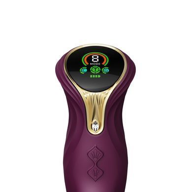 Пульсатор-кролик з вібрацією Zalo Mose Velvet Purple, нагрівання до 42&deg;, кристал Swarovski
