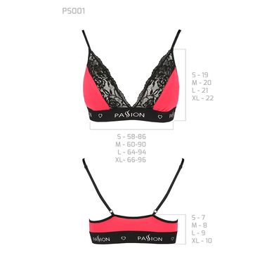 Эластичный топ с кружевом Passion PS001 TOP S, red-black