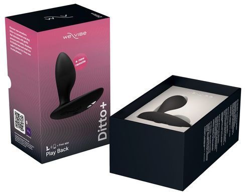 Анальная смарт-вибропробка We-Vibe Ditto+ Satin Black с пультом ДУ