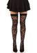 Панчохи Leg Avenue Wild rose net thigh highs, One Size, чорні, широка резинка, малюнок-троянди