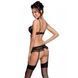 Сексуальний комплект з поясом для панчіх Passion LOVELIA SET XXL/XXXL, black