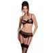 Сексуальний комплект з поясом для панчіх Passion LOVELIA SET XXL/XXXL, black