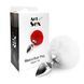 Металева анальна пробка М Art of Sex - Metal Butt plug Rabbit Tail White, діаметр 3,4 см