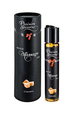 Массажное масло Plaisirs Secrets Caramel (59 мл) с афродизиаками, съедобное, подарочная упаковка