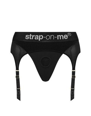 Труси для страпона з підв’язками для панчіх Strap-On-Me REBEL HARNESS - S