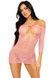 Платье-сетка с сердечками Leg Avenue Heart net mini dress Pink, завязки, открытые плечи, one size