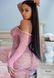 Платье-сетка с сердечками Leg Avenue Heart net mini dress Pink, завязки, открытые плечи, one size