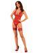 Прозрачный корсет Obsessive Lacelove corset XS/S Red, кружево, подвязки для чулок
