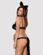 Эротический костюм гепарда Obsessive Gepardina 3 pcs costume S/M, черный, меховая отделка, монокини,