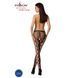 Эротические колготки-бодистокинг Passion S008 black, ажурные колготки с вырезом и лампасами-сеткой