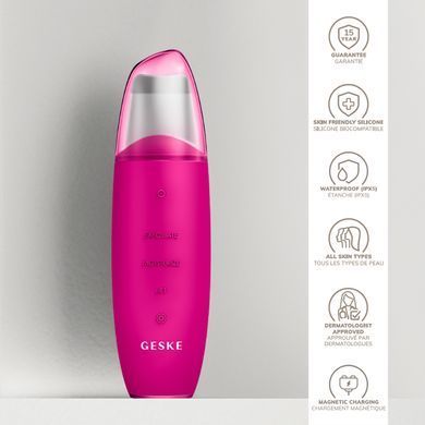 Мікрострумовий скрабер для шкіри та усунення чорних точок GESKE MicroCurrent Skin Scrubber&Blackhead Remover 9в1 magenta