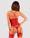 Прозрачный корсет Obsessive Lacelove corset M/L Red, кружево, подвязки для чулок