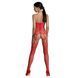 Бодістокінг Passion ECO BS002 red, з доступом, імітація підв&rsquo;язок, абстрактний малюнок