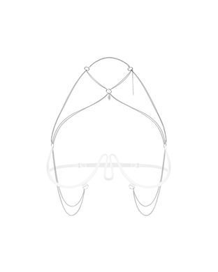 Украшение на тело Obsessive Lustique White harness bra S/M/L