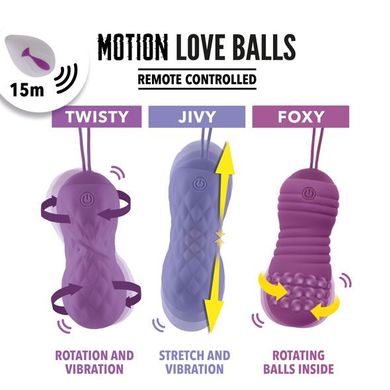 Вагинальные шарики с массажем и вибрацией FeelzToys Motion Love Balls Jivy с пультом ДУ, 7 режимов