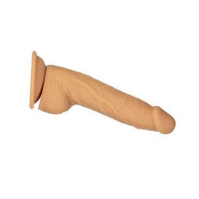 Фалоімітатор ADDICTION Dual Density Silicone Dildo Caramel 8&Prime;, присоска, діаметр 4,3 см, віброкуля