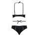 Комплект белья Passion Exclusive NAVEL SET L/XL, black, трусики и лиф с элементами под латекс
