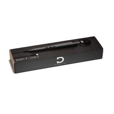 Вібромасажер DOXY3 USB-C Massager MATTE BLACK, кабель USB-C, регульована інтенсивність, компактний