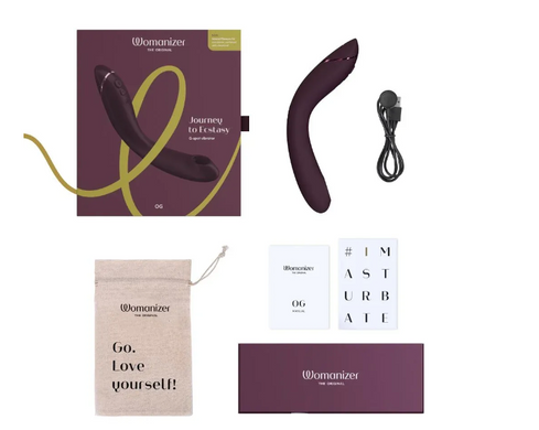 Вібратор для точки G c вакуумною стимуляцією Womanizer OG Aubergine