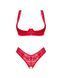 Комплект білизни Obsessive Lacelove cupless 2-pcs set XS/S Red, відкритий доступ, відкриті груди