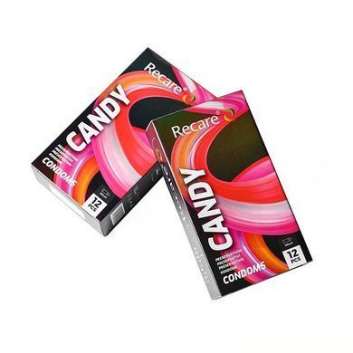 Презервативи Holographic Recare Delay Candy Condoms 12 шт, пролонгувальний ефект, цукерковий аромат