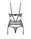 Корсет Obsessive Novenes corset & thong, M/L, прозрачный, открытая спина, стринги в комплекте