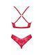 Комплект белья Obsessive Lacelove cupless 2-pcs set M/L Red, открытый доступ, открытая грудь