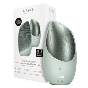 Електронна звукова термо щітка для обличчя GESKE Sonic Thermo Facial Brush 6в1 green