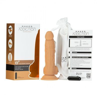Фаллоимитатор Naked Addiction &mdash; 8&Prime; Silicone Dual Density Dildo Vanilla, вибропуля в подарок