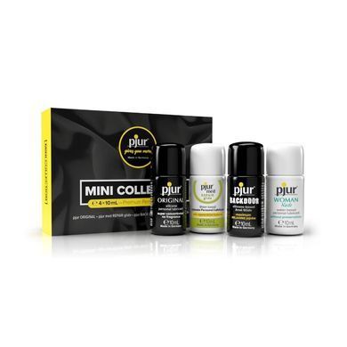 Набор смазок pjur MINI COLLECTION 4&times;10 мл: med REPAIR glide, WOMAN Nude, ORIGINAL, BACKDOOR Relaxing
