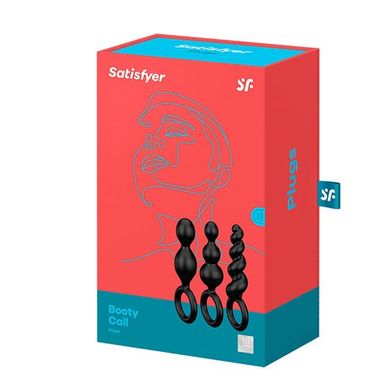 Набор анальных игрушек Satisfyer Plugs black (set of 3) - Booty Call, макс. диаметр 3 см