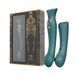 Смартвибратор 3в1 Zalo &mdash; Queen Set Jewel Green, пульсирующая жемчужина и вакуум, кристалл Swarovski