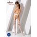 Эротические колготки-бодистокинг Passion S009 white, имитация чулок и пояса