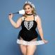 Костюм секс-покоївки JSY &laquo;Гаряча Кері&raquo; Plus Size Black, боді, спідниця, чокер, головний убір, мітелк